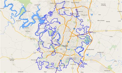 Austin city limits map - Map of Austin city limits (Texas - USA)