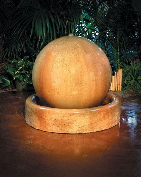 Ball And Ring Base Garden Water Fountain | Water fountains outdoor, Garden water fountains ...