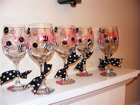 Decorative 20 oz Wine Glasses for Bridal Parties by cgirard5 Wine Parties, Party Drinks, Bridal ...