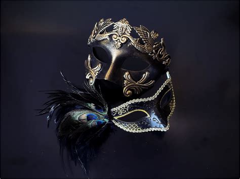 Black Gold Masquerade Mask for Couples, His and Hers, Masquerade Party ...