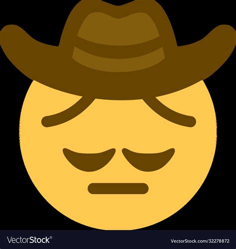 Sad cowboy emoji Royalty Free Vector Image - VectorStock