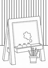 Easel Coloring Page sketch template