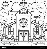 Christian Church Coloring Page For Kids Stock Vector Image & Art  Alamy sketch template