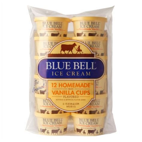 Blue Bell® Homemade Vanilla Ice Cream Cups, 12 ct / 3 fl oz - Jay C Food Stores