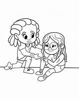 Kids Coloring Page About Friendship Called A Helping Hand  Etsy sketch template