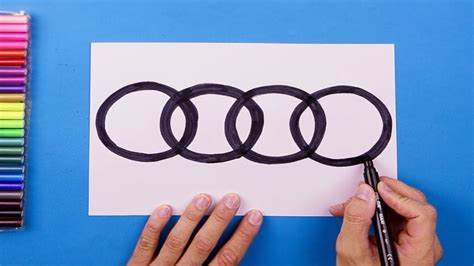 How to draw Audi Logo - YouTube