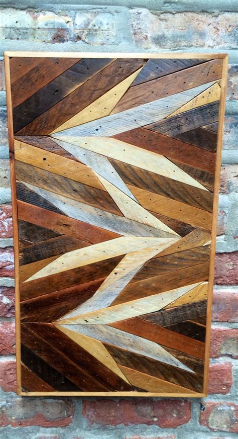 Reclaimed Wood Lath Wall Art Salvaged Chicago by NorthseaHome