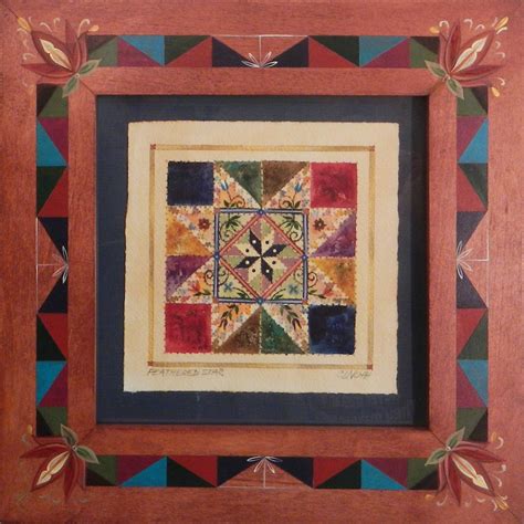 Pennsylvania Dutch Quilt Design Feathered Star With Decorative Maple ...