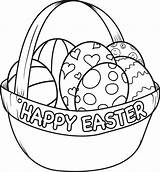 Easter Basket Coloring Page sketch template