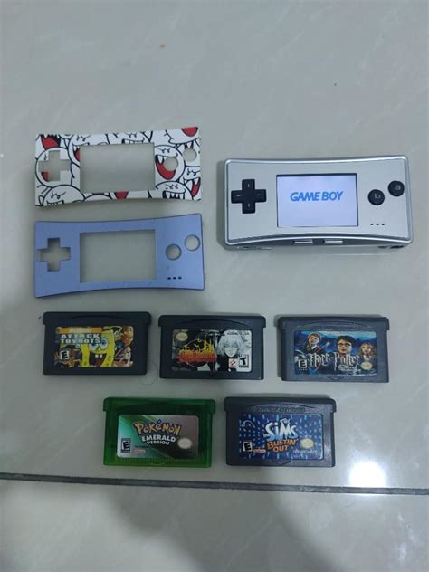 Gameboy Micro Silver + Pokemon Emerald & other games + Faceplates ...