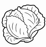 Coloring Page Cartoon Cabbage Happy Vegetable Charact  Vrogueco sketch template