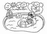 Pool Coloring Pages sketch template