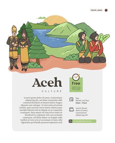 Premium Vector | Set aceh culture illustration hand drawn indonesian cultures background