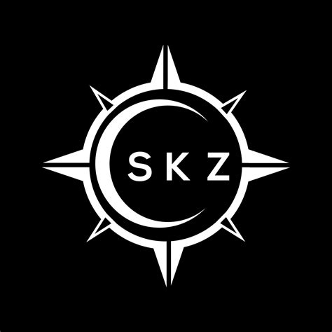 SKZ abstract technology circle setting logo design on black background ...