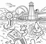 Hersheypark Characters At The Boardwalk Coloring Page  Easy coloring sketch template