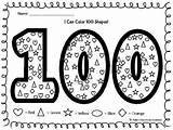 100th Day Of School Color By Shape Coloring Page Activity  TPT sketch template