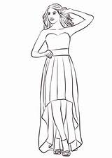 Strapless High Low Prom Dress coloring Page  Free Printable Coloring Pages sketch template