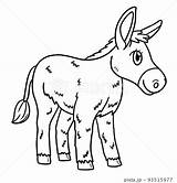 Donkey Animal Isolated Coloring Page For Kidsのイラスト素材 93515977  PIXTA sketch template