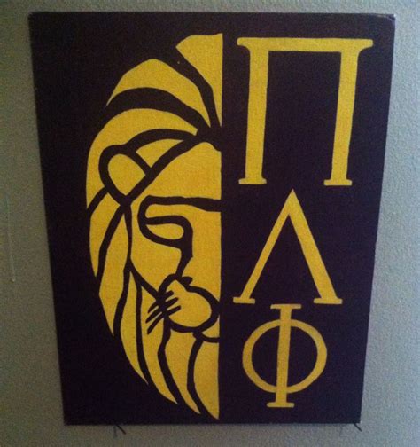 Pi Lambda Phi mascot and letters canvas #Lion #PiLambdaPhi | Fraternity ...