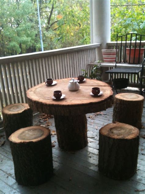 Creative Ideas For Outdoor Coffee Table | Tree stump table, Garden table and chairs, Diy garden ...