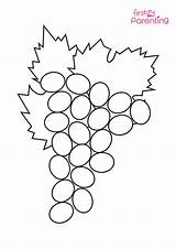 Easy Printable Grapes Coloring Pages For Kids sketch template