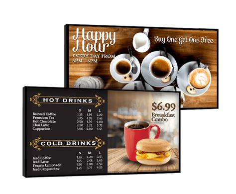 Digital Menu Boards for Coffee Shops and Cafés - Netvisual