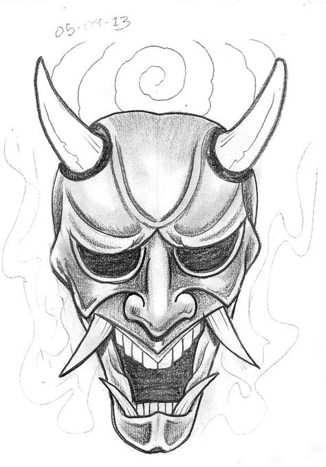 Oni Simple Samurai Mask Tattoo | Best Tattoo Ideas