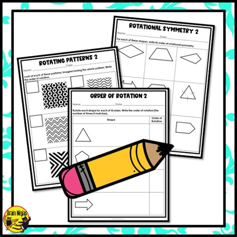 Rotational Symmetry and Order of Rotation Math Worksheets | Paper – brainninjas