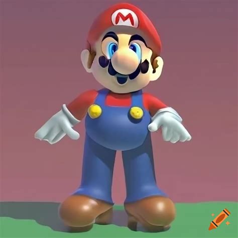 Plastic-like 3d art of super mario 64 on Craiyon