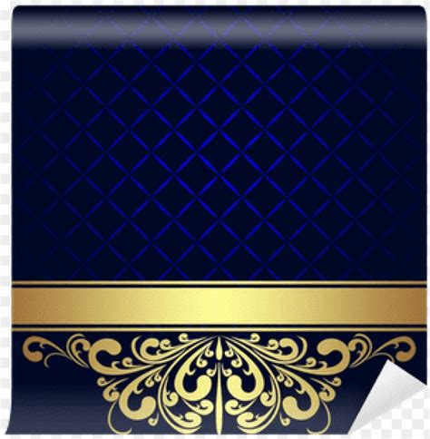 Avy Blue Background Decorated The Golden Royal Border - Navy Blue Graphic Design Background PNG ...