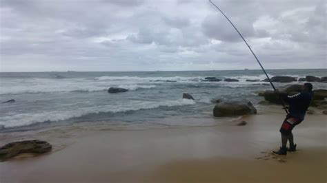 Fisherman catches a shark in Durban, Umhlanga Rocks Beach - YouTube