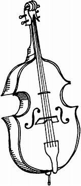 Bass Double Coloring Guitar Drawing Violin Outline Line Pages Colouring  sketch template