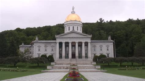 A Gold Dome Tops The Capital Building In Montpelier, Vermont. Stock ...