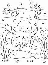 The Jellyfish And ocean Coloring Page  Free Printable Pages sketch template