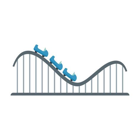 Roller coaster attraction icon flat isolated vector 15030865 Vector Art ...