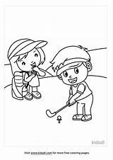 Free Children Playing Golf Coloring Page  Printables sketch template