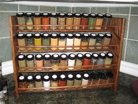 Decorative Spice Rack with Jars Handmade 48 jar capacity