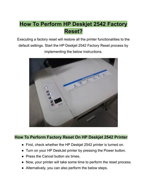 PPT - HP Deskjet 2542 Factory Reset | Password Reset - Simple Solutions PowerPoint Presentation ...