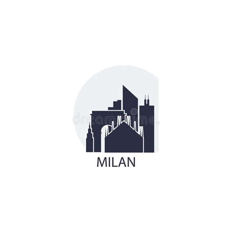 Milan City Skyline Shape Logo Icon Illustration Stock Vector - Illustration of company, logo ...