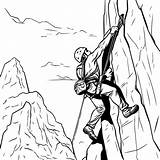 Rock climber On A Cliff Line coloring Page 50206747 Vector Art At Vecteezy sketch template
