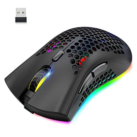 Buy Tobo Wireless Gaming Mouse Honeycomb with 7 Button Multi RGB Backlit Perforated Ergonomic ...