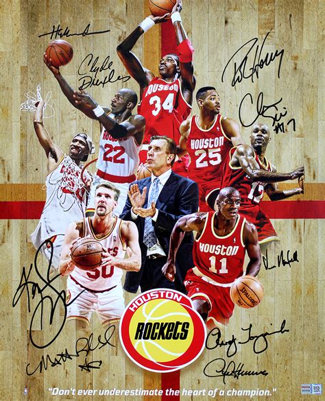 Houston Rockets 1994 & 1995 NBA Champions Autographed 16x20 Photo ...