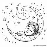 Crescent Moon Coloring Pages  Free & Printable sketch template
