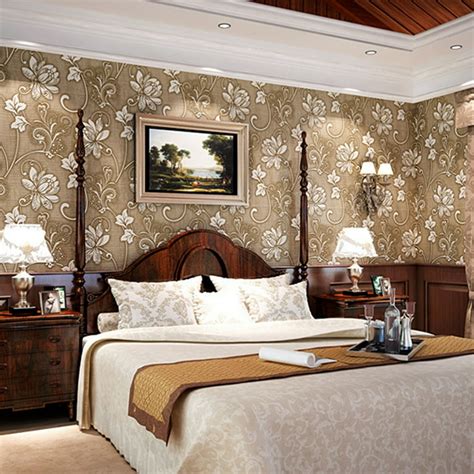 10M 3D Flower Pattern Wallpaper for Bedroom Living Room Decor Brown - Walmart.com - Walmart.com