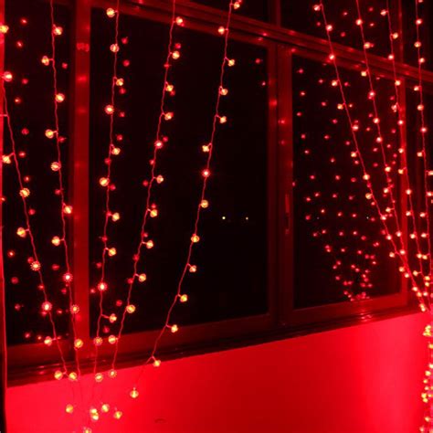 6 * 1m 256 bulbs Red lantern LED Curtain string lights Christmas lights Holiday party home room ...