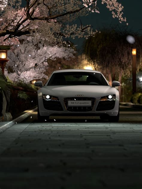 Japan Night Audi Audi R8 Wallpaper - [1536x2048]