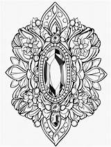 Beautiful Delicate Royal Brooch Coloring Page For Kids  MUSE AI sketch template