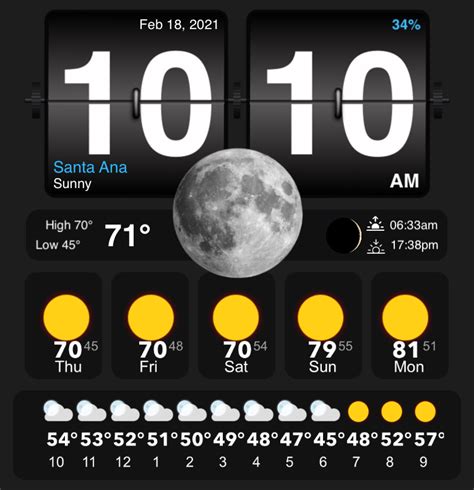 Flip Clock Weather Large X93 - widgetopia homescreen widgets for iPhone / iPad / Android