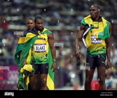 YOHAN BLAKE & USAIN BOLT 2012 OLYMPIC GAMES Stock Photo - Alamy