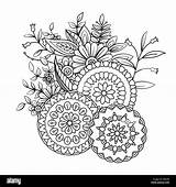 Adult coloring Book Page With Flowers And Mandalas Floral Pattern In  sketch template
